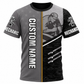 Personalized Mechanic T-Shirt - Grey Black Mechanic At Work - front view