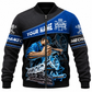 Personalized Mechanic Bomber Jacket - Blue Engine Repair Illustration - front view