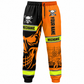 Personalized Mechanic Long Pants - Orange Black Skull Engine - front view