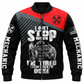 Personalized Mechanic Bomber Jacket - Red Black Mechanic Work Quote - front view