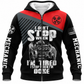 Personalized Mechanic Fleece Zip Hoodie - Red Black Mechanic Work Quote - front view