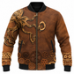 Personalized Mechanic Bomber Jacket - Brown Steampunk Gears - front view