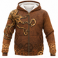 Personalized Mechanic Fleece Zip Hoodie - Brown Steampunk Gears - front view