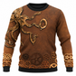 Personalized Mechanic Sweatshirt - Brown Steampunk Gears - front view