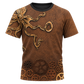 Personalized Mechanic T-Shirt - Brown Steampunk Gears - front view