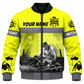 Personalized Mechanic Bomber Jacket - Yellow Mechanic At Work - front view
