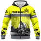 Personalized Mechanic Fleece Zip Hoodie - Yellow Mechanic At Work - front view