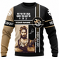 Personalized Mechanic Sweatshirt - Black Tan Jesus Portrait - front view