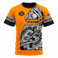Personalized Mechanic T-Shirt - Orange Gear And Wrench - front view