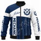 Personalized Mechanic Bomber Jacket - Navy White Crossed Tools - front view