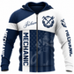 Personalized Mechanic Zip Hoodie - Navy White Crossed Tools - front view