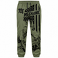 Personalized Mechanic Long Pants - Olive Green American Flag Mechanic - front view