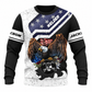 Personalized Welder Sweatshirt - Black White American Eagle - front view