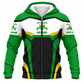 Personalized Welder Fleece Zip Hoodie - Green White Welding Badge - front view