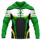 Personalized Welder Zip Hoodie - Green White Welding Badge - front view