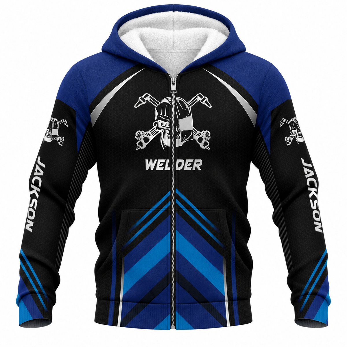 Fleece Zip Hoodie - matching personalized product design - front view