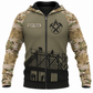 Roofer Zip Hoodie - Olive Camouflage Roof Frame - front view