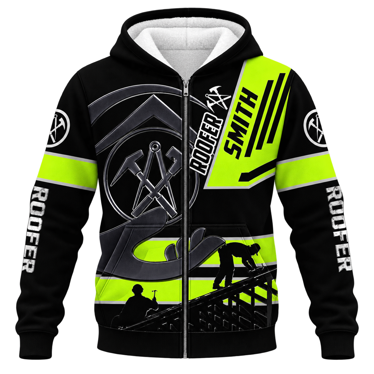 Fleece Zip Hoodie - matching personalized product design - front view