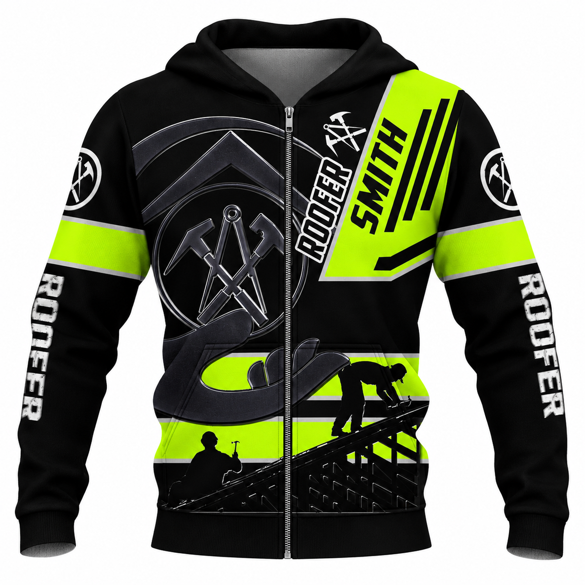 Zip Hoodie - matching personalized product design - front view