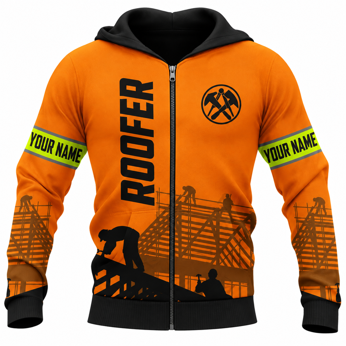 Zip Hoodie - matching personalized product design - front view