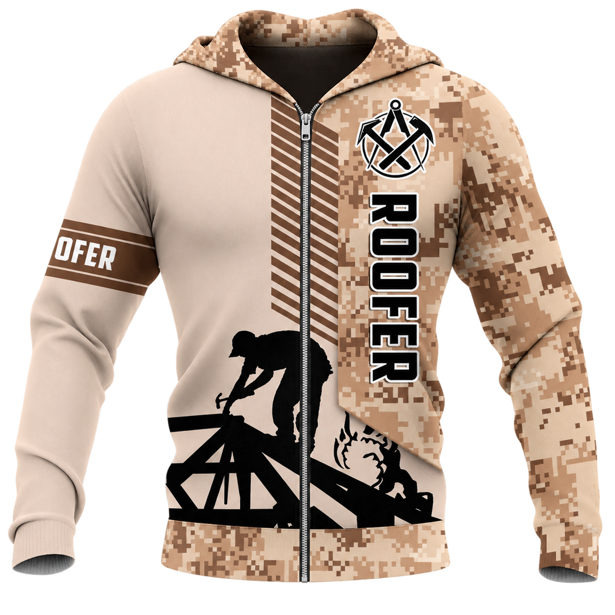 Zip Hoodie - matching personalized product design - front view