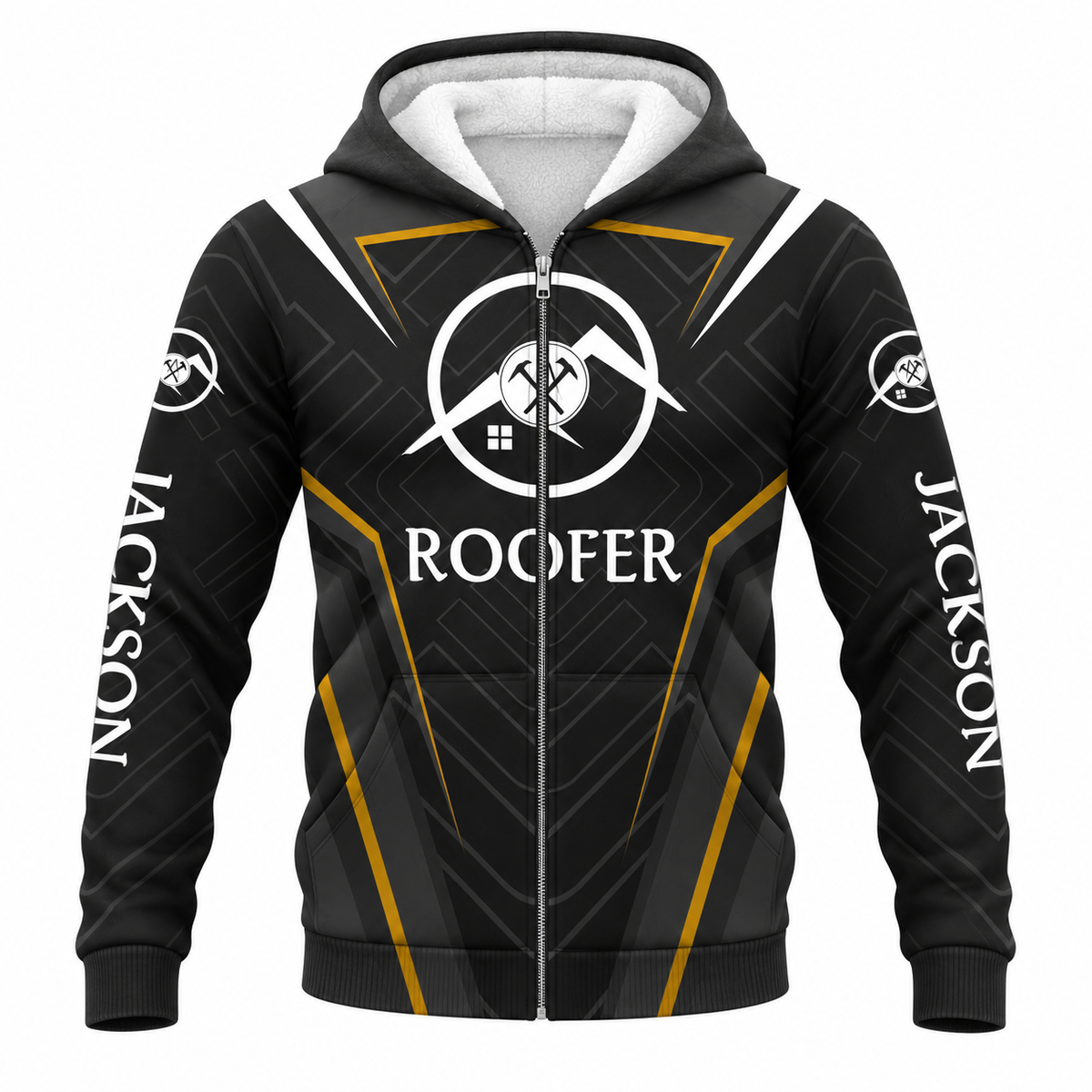 Fleece Zip Hoodie - matching personalized product design - front view