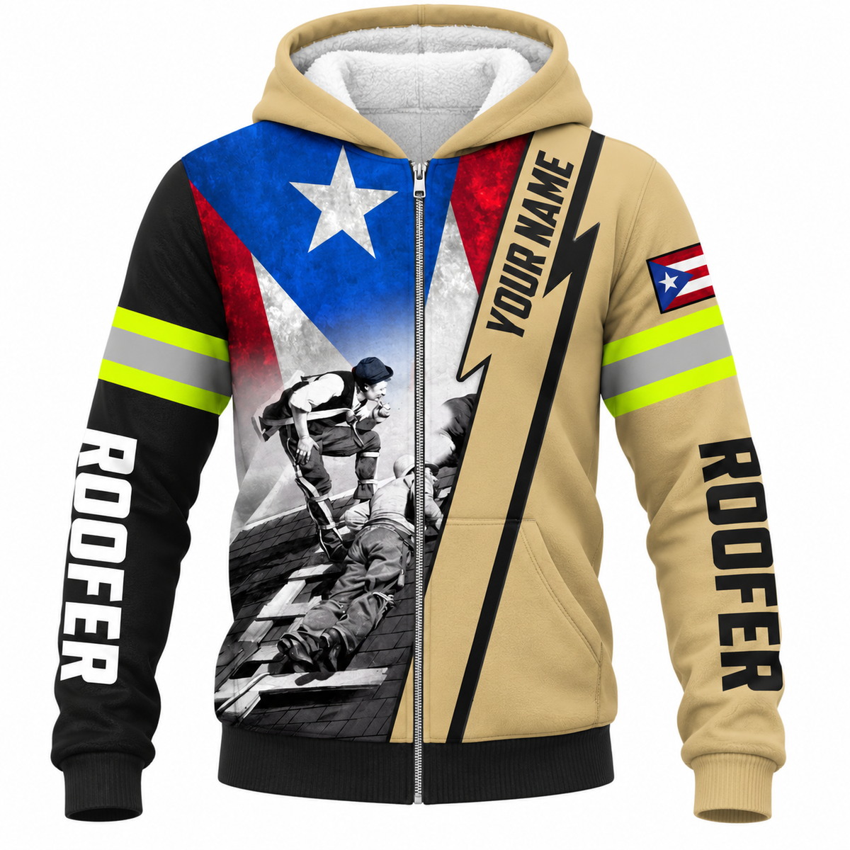 Fleece Zip Hoodie - matching personalized product design - front view