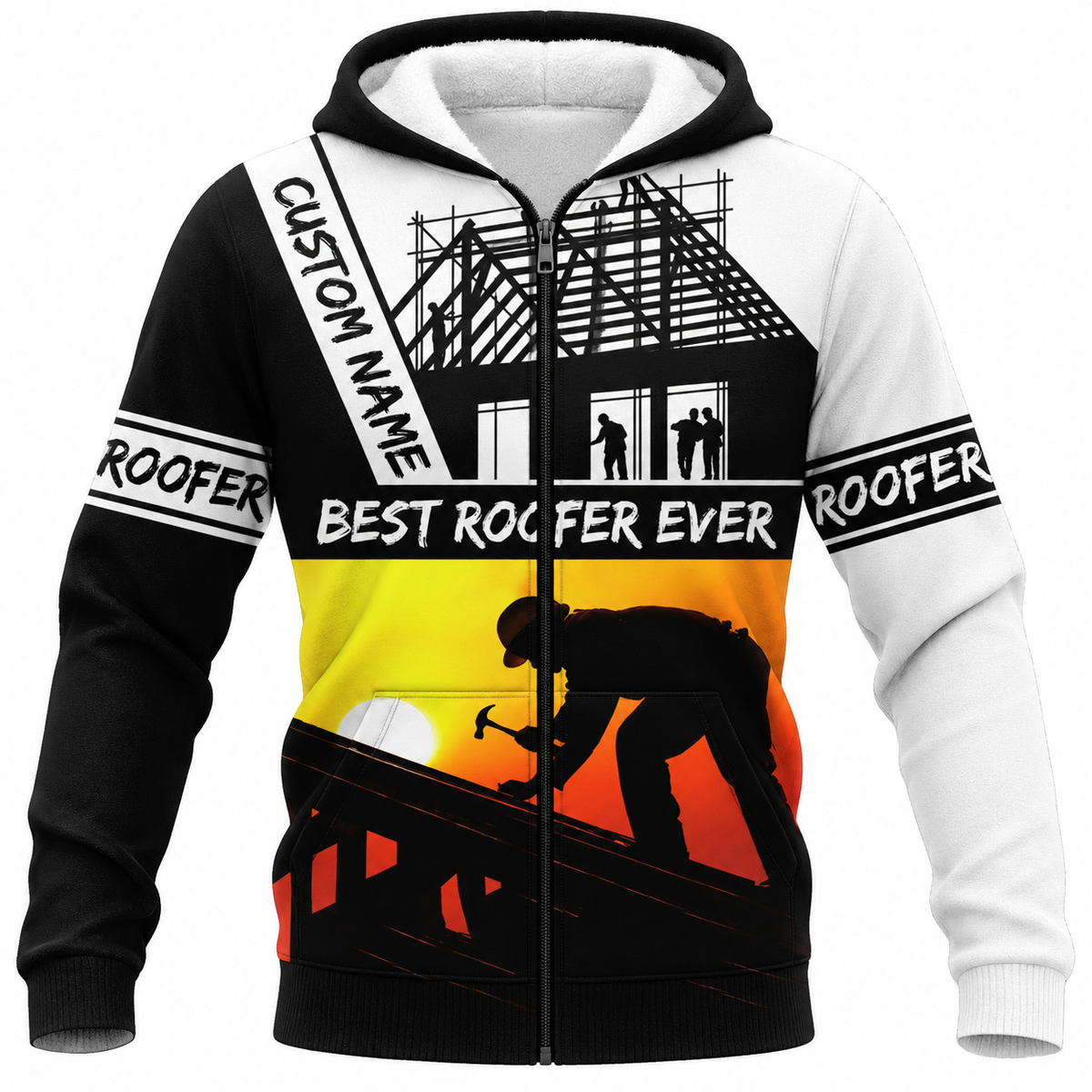 Fleece Zip Hoodie - matching personalized product design - front view