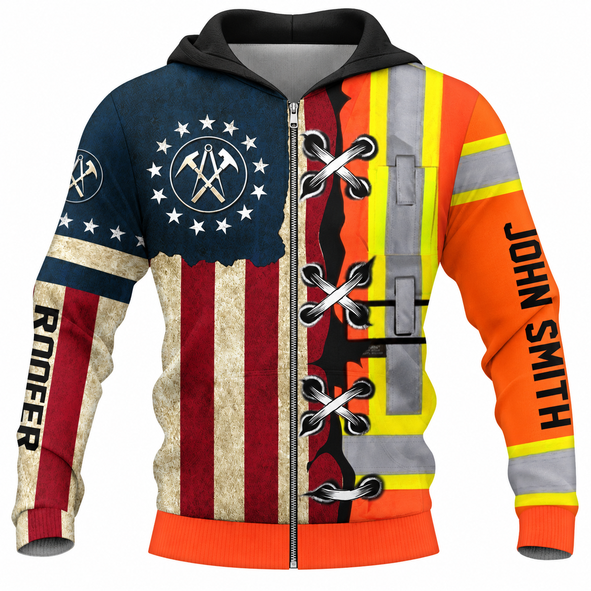 Zip Hoodie - matching personalized product design - front view