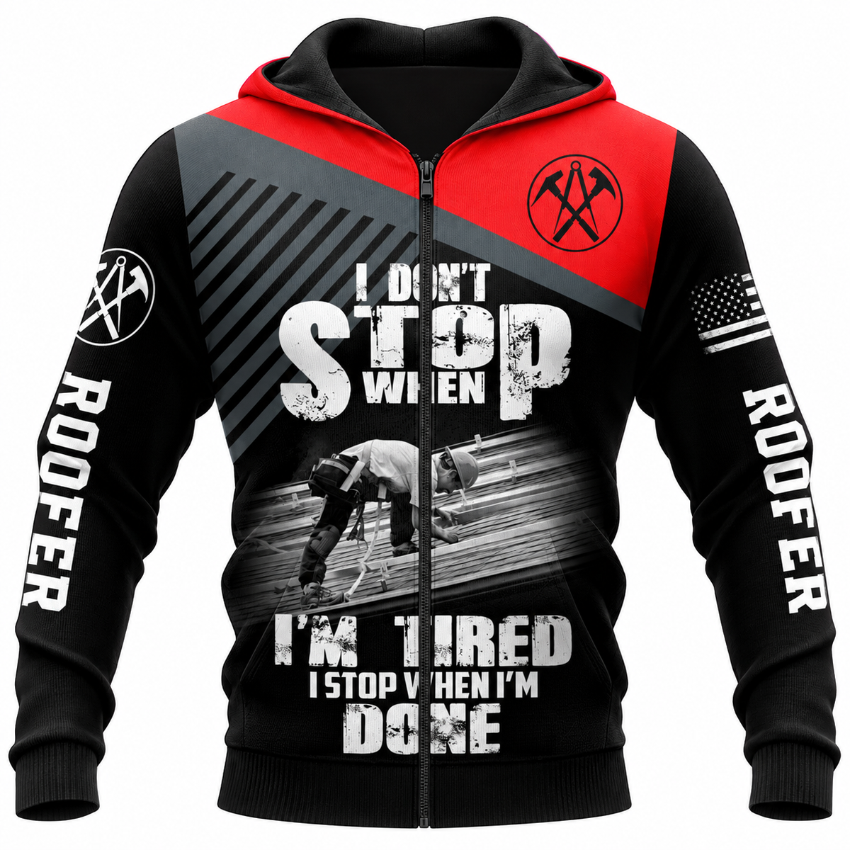 Zip Hoodie - matching personalized product design - front view