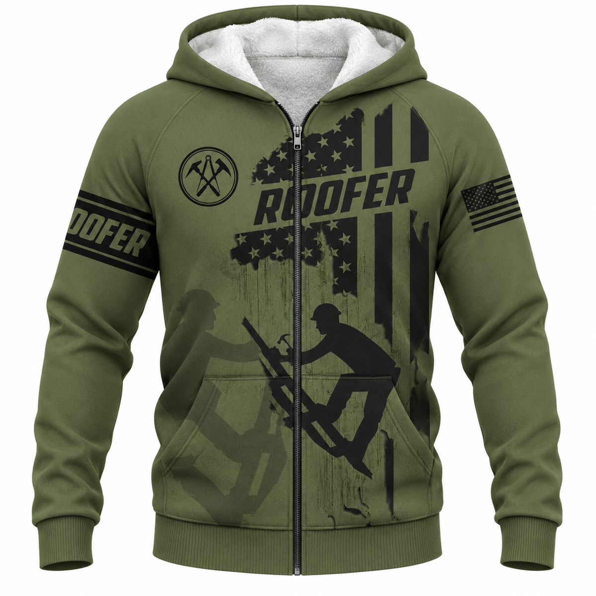 Fleece Zip Hoodie - matching personalized product design - front view