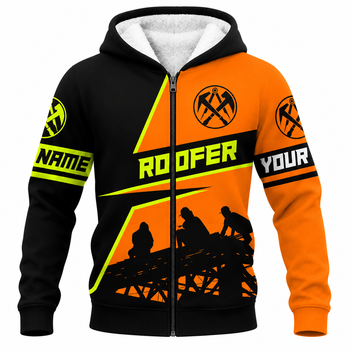 Fleece Zip Hoodie - matching personalized product design - front view