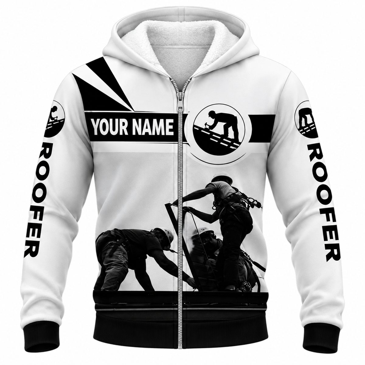 Fleece Zip Hoodie - matching personalized product design - front view