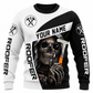 Roofer Sweatshirt - Black White Roofer Skull - front view