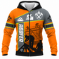 Roofer Fleece Zip Hoodie - Orange Grey Roof Frame - front view