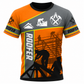 Roofer T-Shirt - Orange Grey Roof Frame - front view