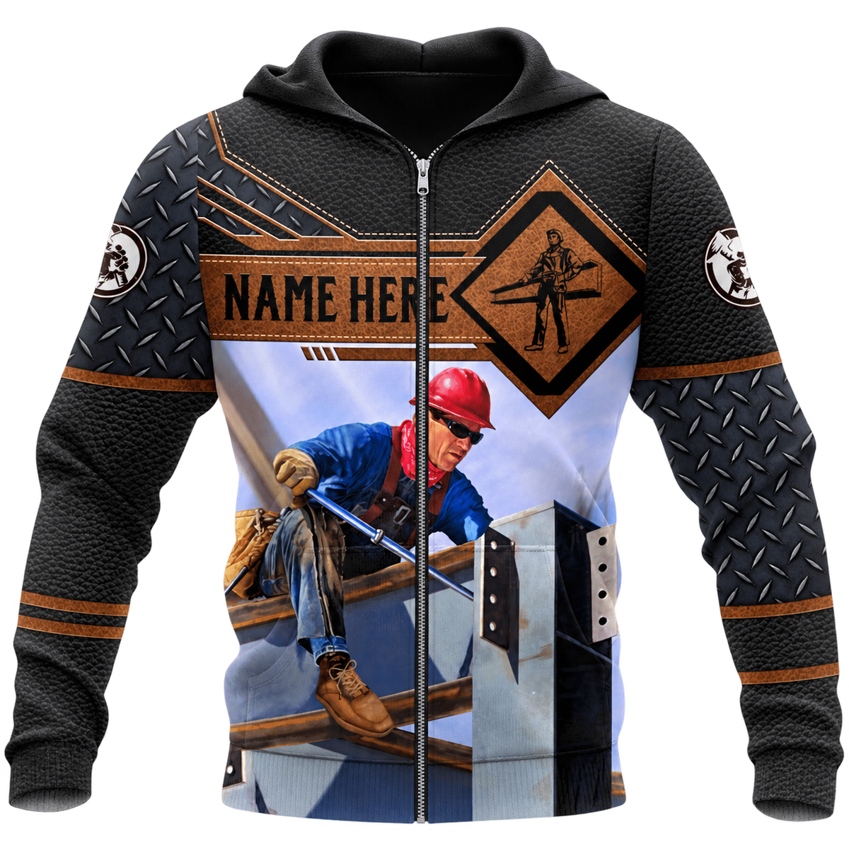 Zip Hoodie - matching personalized product design - front view