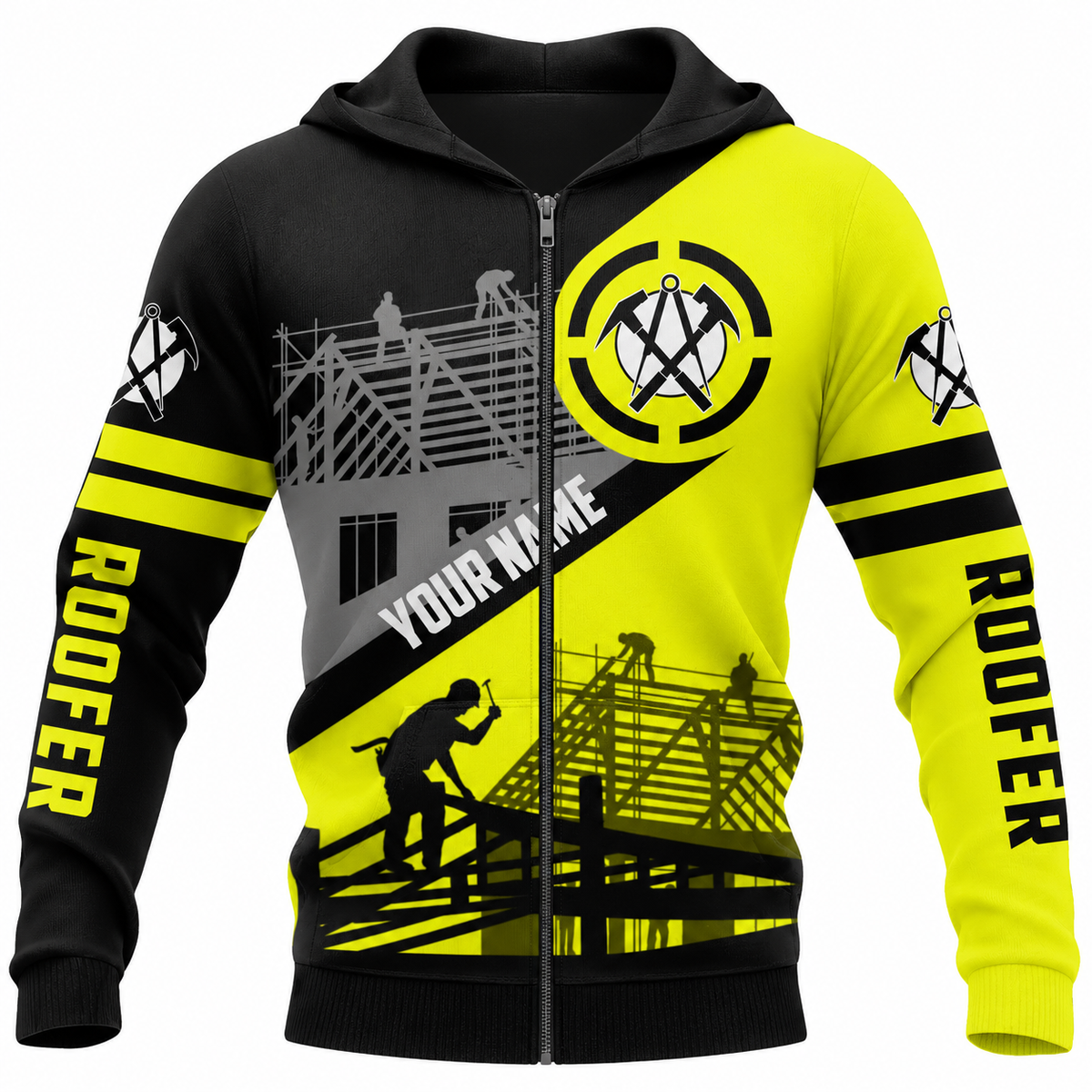 Zip Hoodie - matching personalized product design - front view