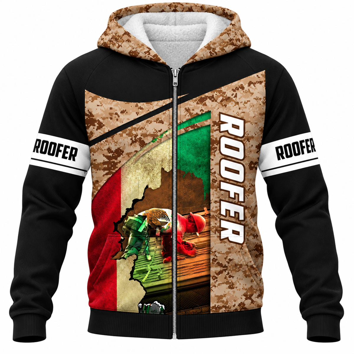 Fleece Zip Hoodie - matching personalized product design - front view