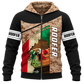 Roofer Zip Hoodie - Brown Mexican Flag Eagle - front view