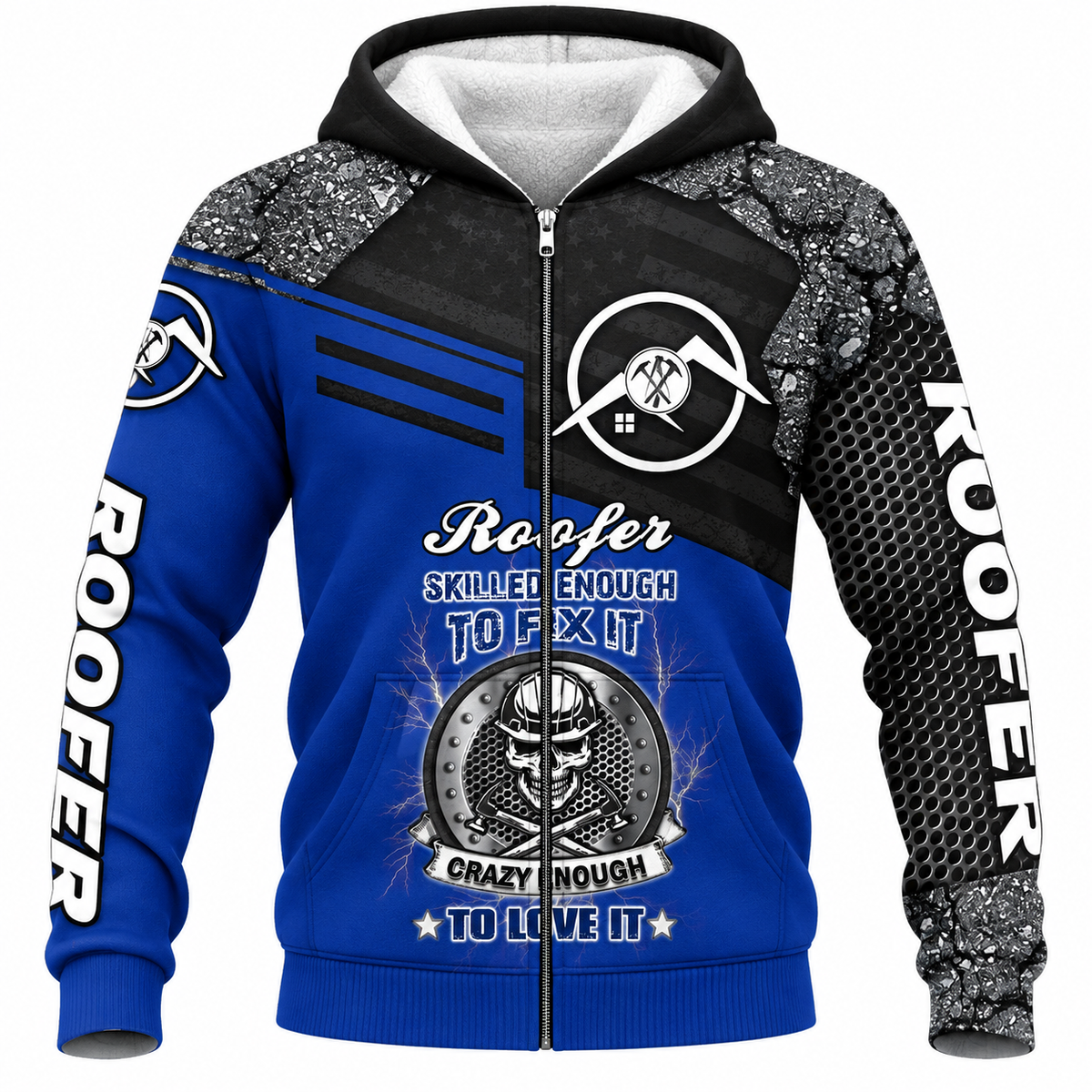 Fleece Zip Hoodie - matching personalized product design - front view