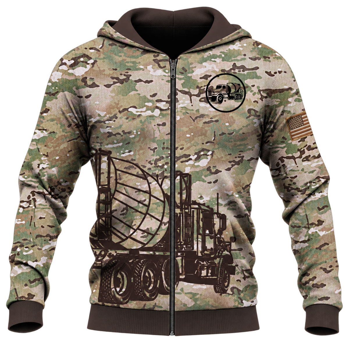 Zip Hoodie - matching personalized product design - front view