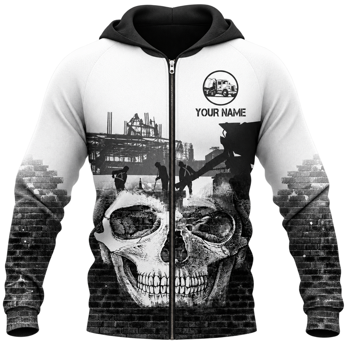 Zip Hoodie - matching personalized product design - front view