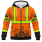 Fleece Zip Hoodie - matching personalized product design - front view