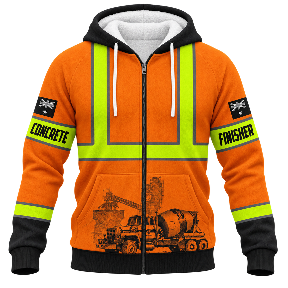 Fleece Zip Hoodie - matching personalized product design - front view
