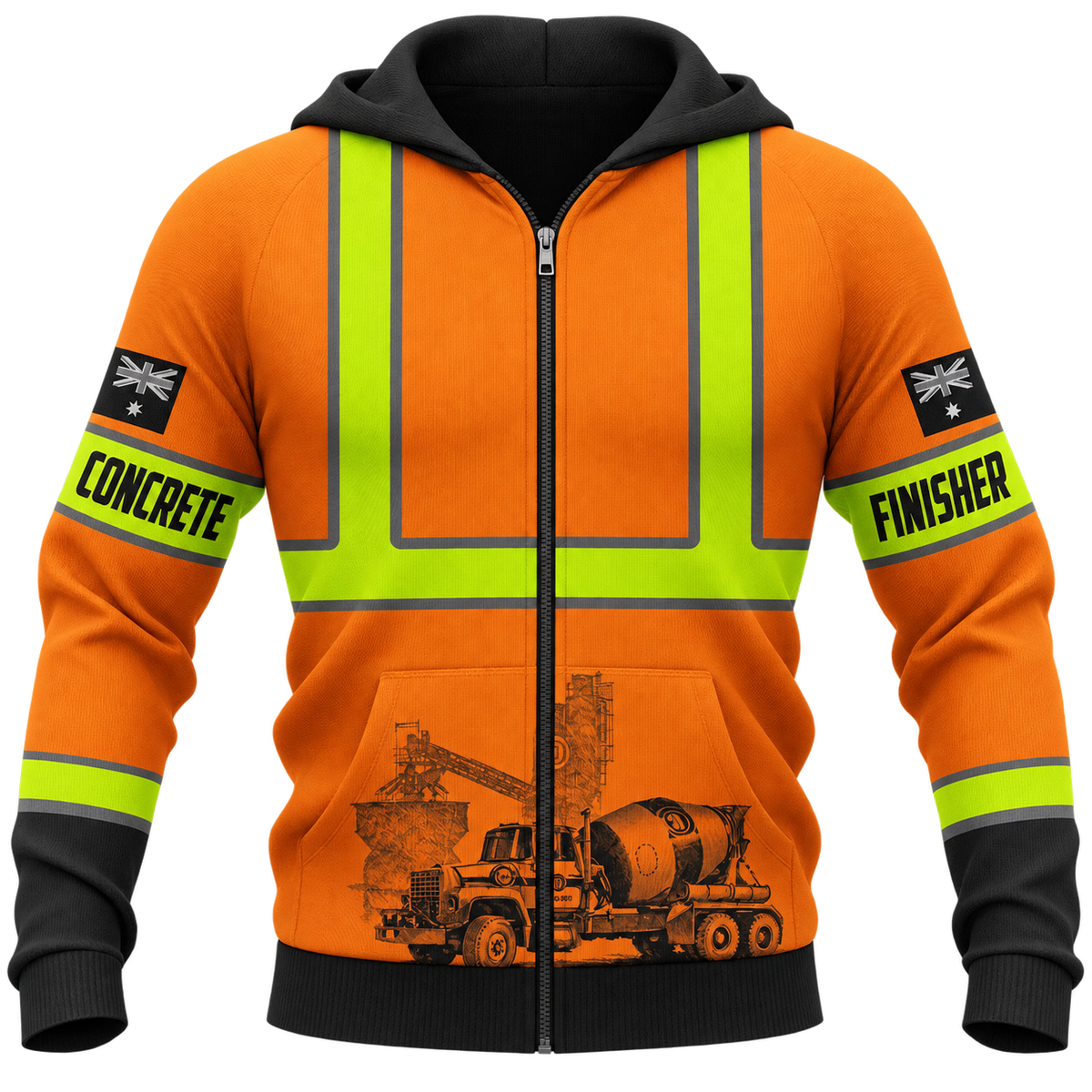 Zip Hoodie - matching personalized product design - front view