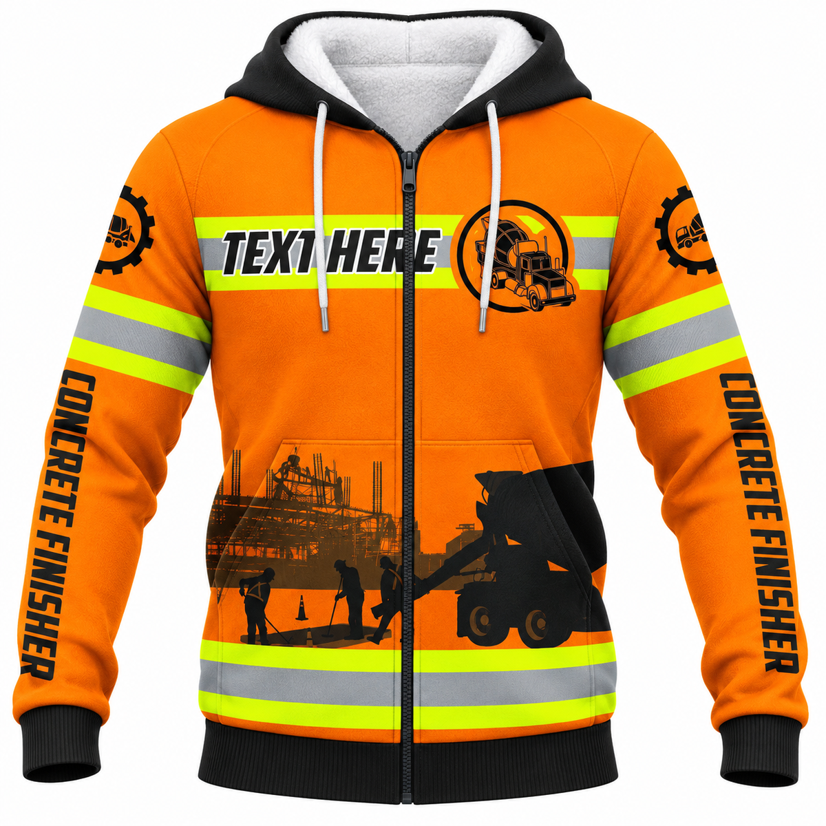 Fleece Zip Hoodie - matching personalized product design - front view