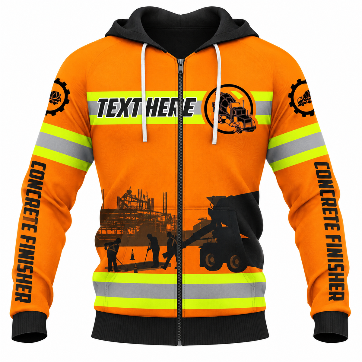 Zip Hoodie - matching personalized product design - front view