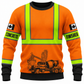 Concrete Finisher Hoodie & T-Shirt - Orange Vest Print And Nine To Five Quote – Sweatshirt, front view