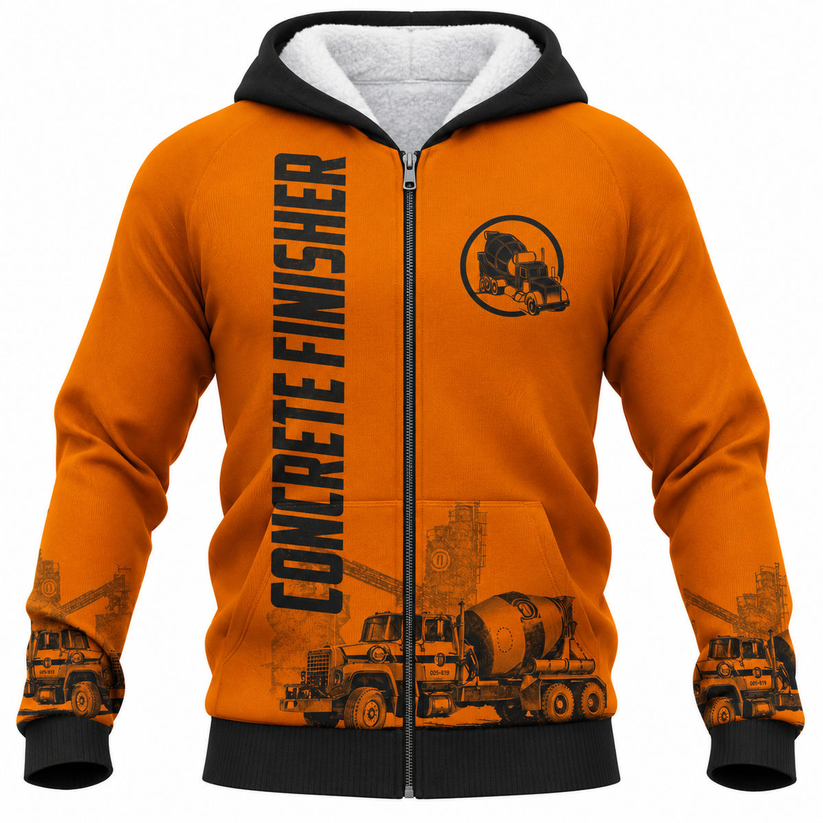 Fleece Zip Hoodie - matching personalized product design - front view